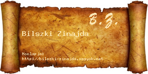 Bilszki Zinajda névjegykártya